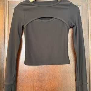 Fitness Black Cutout Crop Top